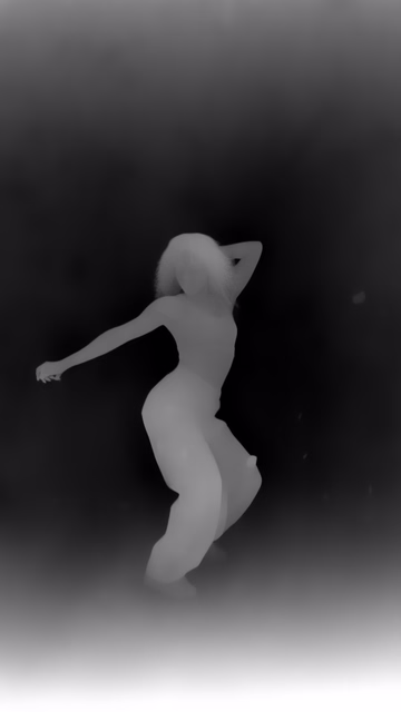 Lotus-G v2.1 Disparity depth map of Dancer in confetti