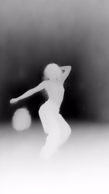 Marigold Depth v1.1 depth map of Dancer in confetti