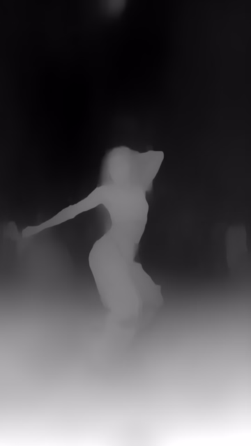 MiDaS 3.1 DPT BEiT-Large 512 depth map of Dancer in confetti