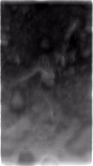 ZoeDepth NYU depth map of Dancer in confetti