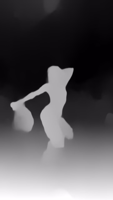 MiDaS DPT-Hybrid depth map of Dancer in confetti