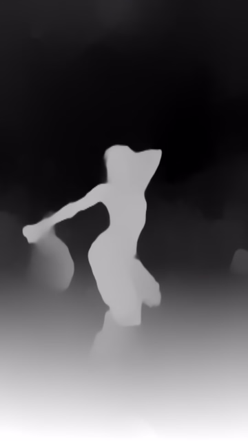 MiDaS DPT-Hybrid depth map of Dancer in confetti
