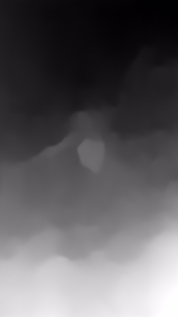 MiDaS DPT-Swin2-Tiny depth map of Dancer in confetti