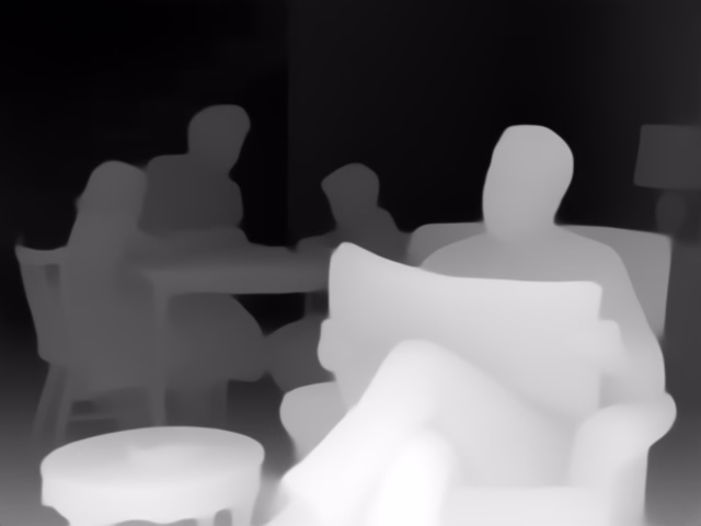 Depth Anything V1 Base depth map of 1950s sitcom