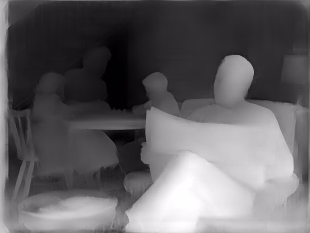 Depth Anything V2 Metric Indoor Small depth map of 1950s sitcom