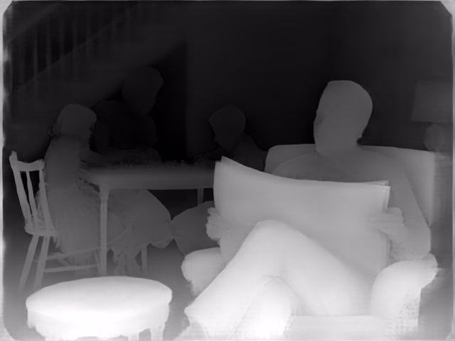 Depth Anything V2 Metric Outdoor Large depth map of 1950s sitcom