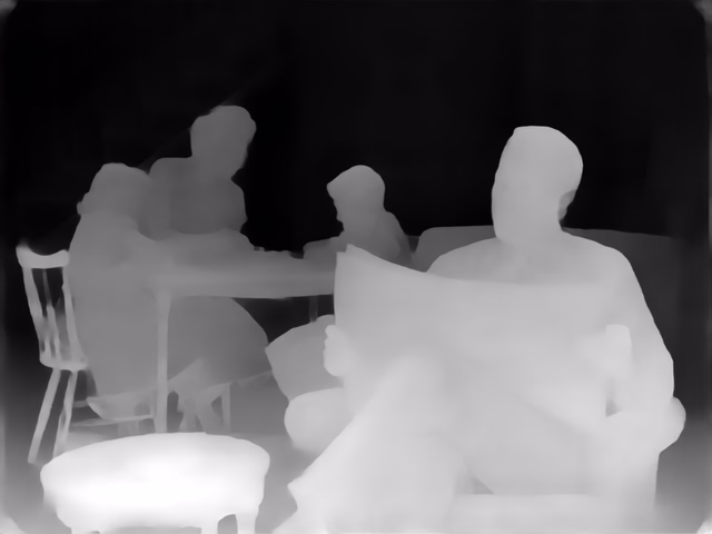 Depth Anything 3 Small depth map of 1950s sitcom