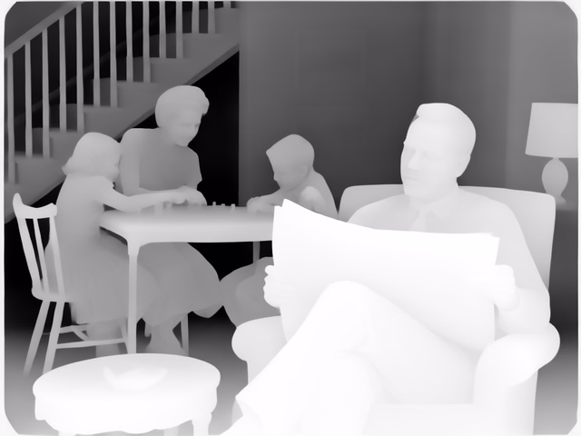 Lotus-G v1.0 depth map of 1950s sitcom