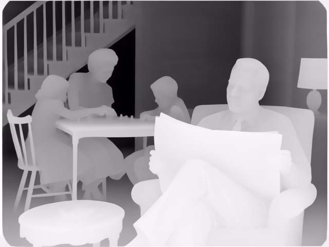 Marigold Depth E2E-FT depth map of 1950s sitcom