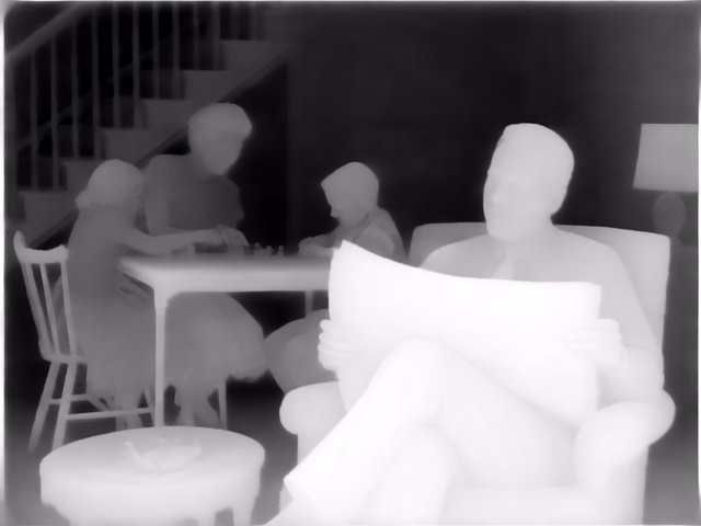 Marigold Depth v1.0 depth map of 1950s sitcom