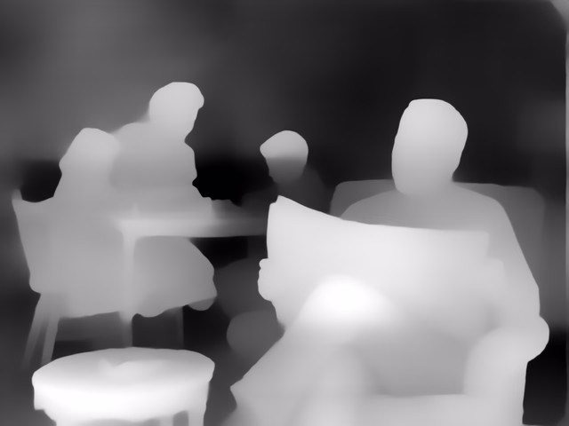 MiDaS 3.1 DPT Swin2-Large 384 depth map of 1950s sitcom