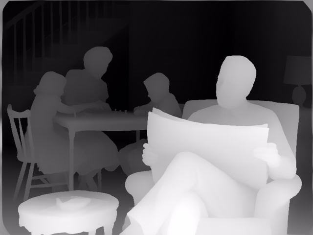 Video Depth Anything Large depth map of 1950s sitcom