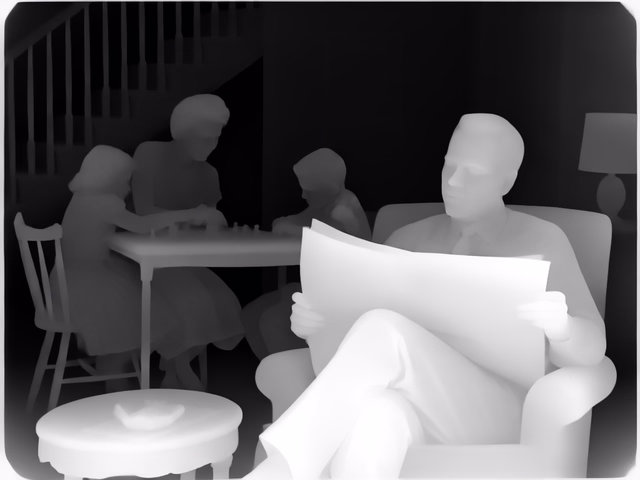 Lotus-D depth map of 1950s sitcom