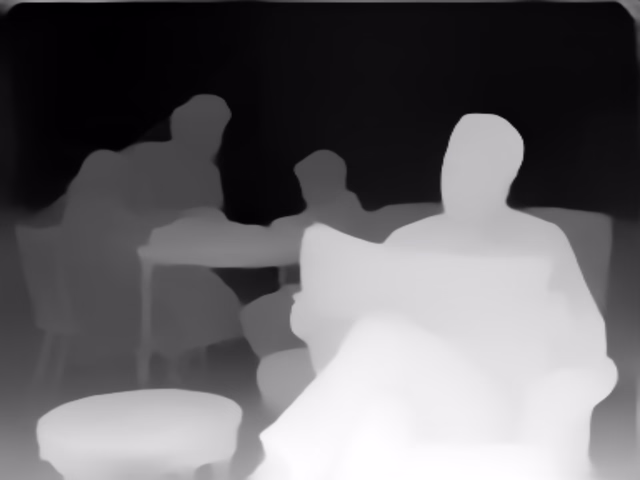MiDaS DPT-Hybrid depth map of 1950s sitcom