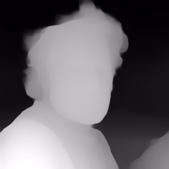Depth Anything V1 Small depth map of Fisherman portrait