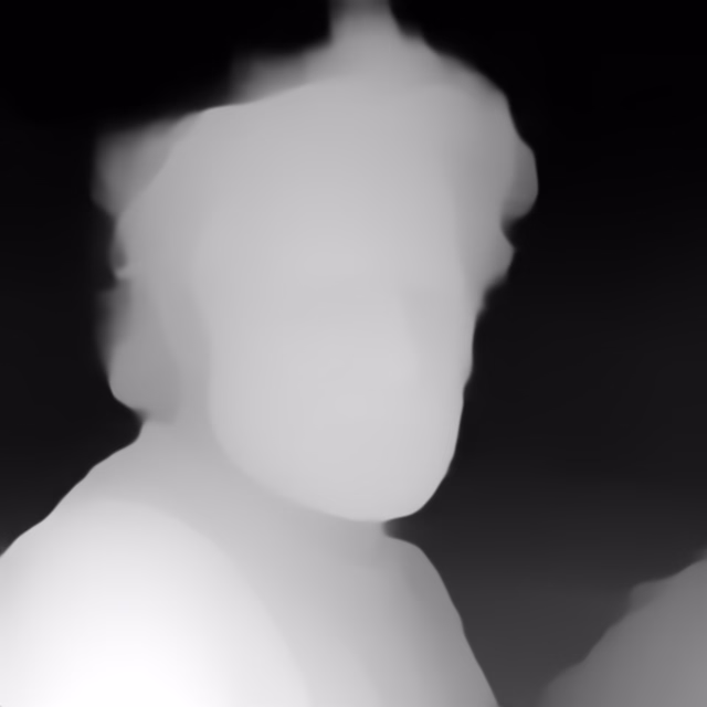 Depth Anything V1 Small depth map of Fisherman portrait
