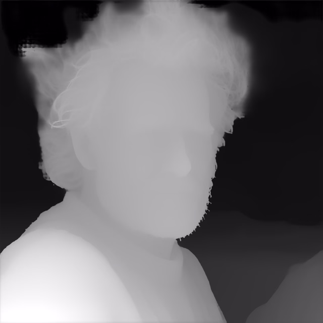Depth Anything V3 Mono Large depth map of Fisherman portrait