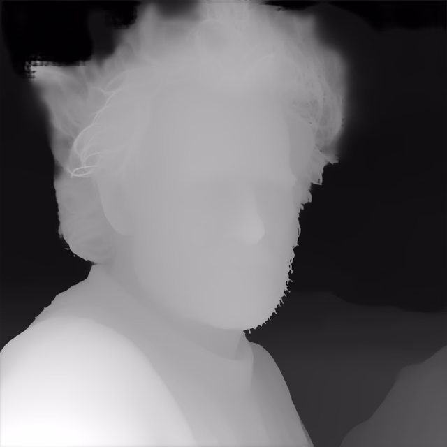 Depth Anything V3 Mono Large depth map of Fisherman portrait