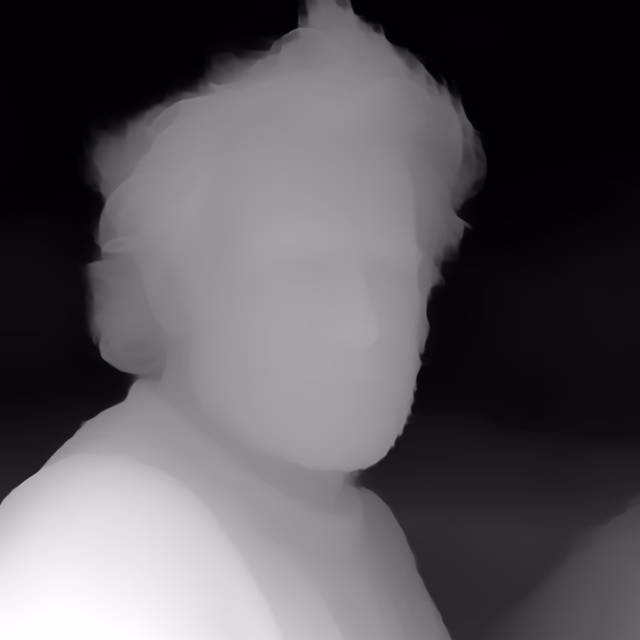 Depth Anything V1 Large depth map of Fisherman portrait