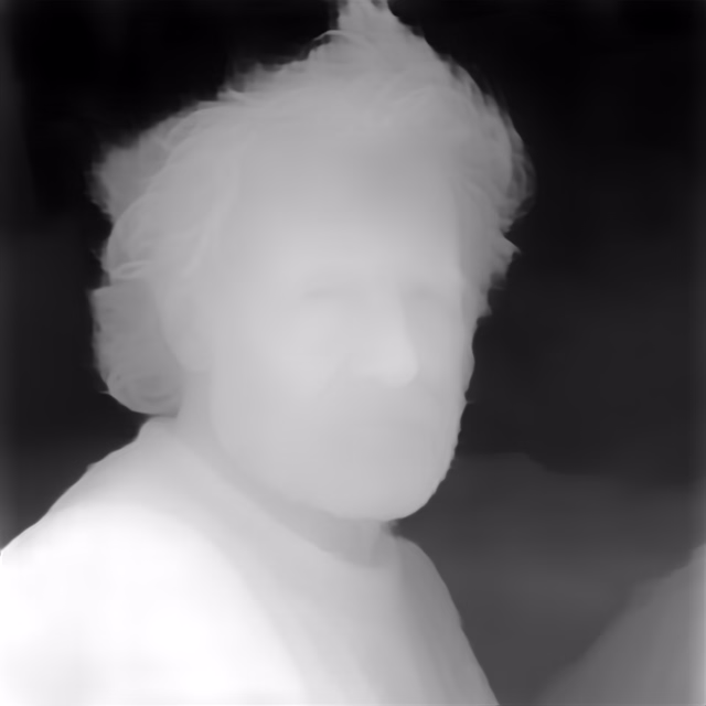 Depth Anything V1 ZoeDepth NYU depth map of Fisherman portrait