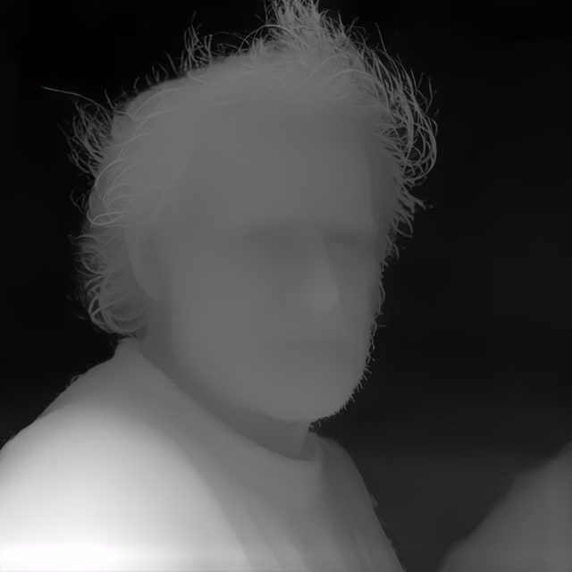 Depth Anything V2 Metric Indoor Large depth map of Fisherman portrait