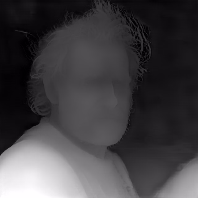 Depth Anything V2 Metric Outdoor Large depth map of Fisherman portrait