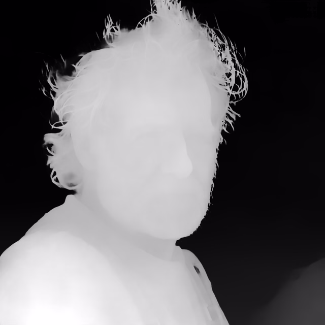 Depth Anything 3 Nested Giant-Large 1.1 depth map of Fisherman portrait