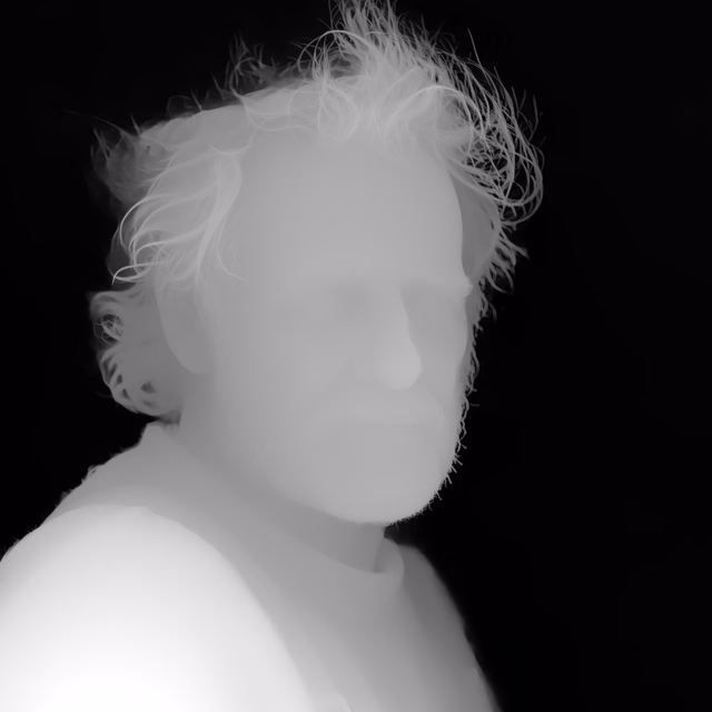 Depth Pro depth map of Fisherman portrait
