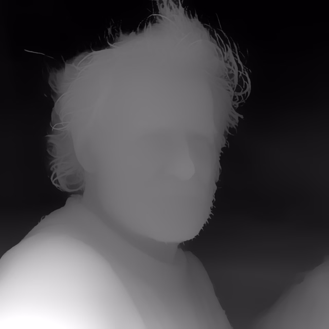 Distill Any Depth Small depth map of Fisherman portrait