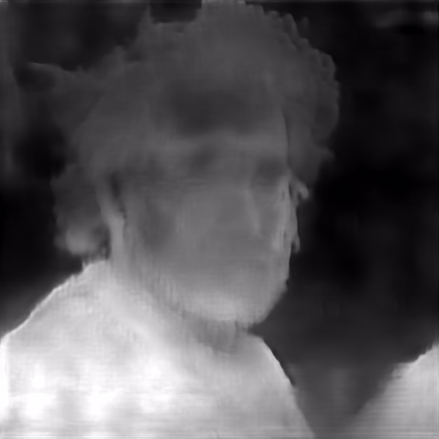 DPT DINOv2-Small KITTI depth map of Fisherman portrait