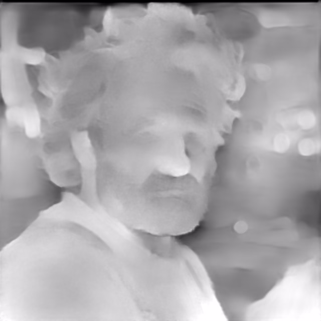 GLPN NYU depth map of Fisherman portrait