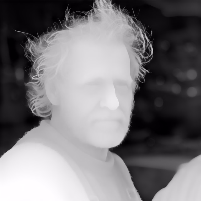 Lotus-D v1.1 depth map of Fisherman portrait