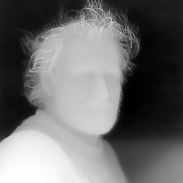 Marigold Depth v1.0 depth map of Fisherman portrait