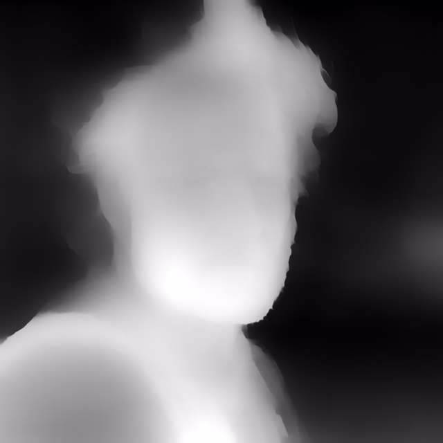 MiDaS 3.1 DPT BEiT-Base 384 depth map of Fisherman portrait