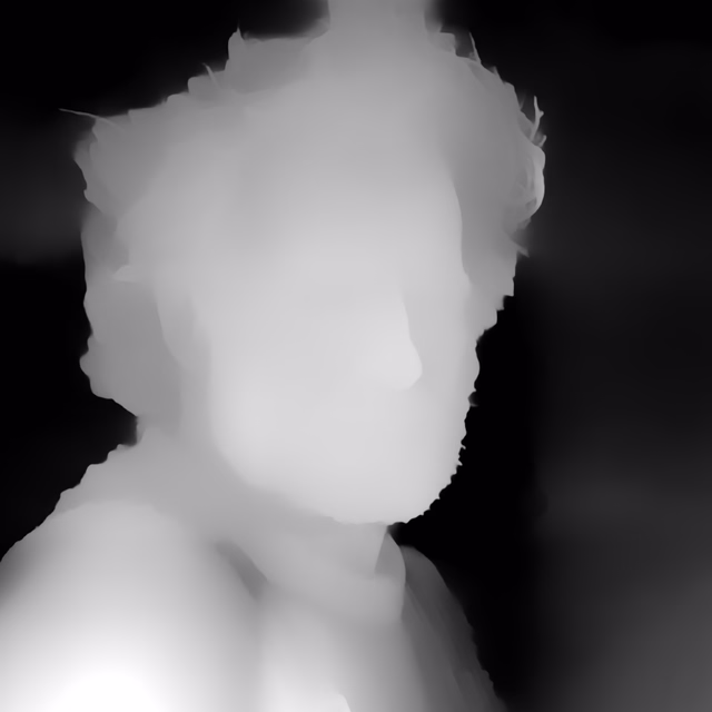 MiDaS 3.1 DPT Swin2-Base 384 depth map of Fisherman portrait