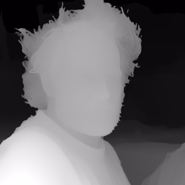 MoGe-2 ViT-L depth map of Fisherman portrait