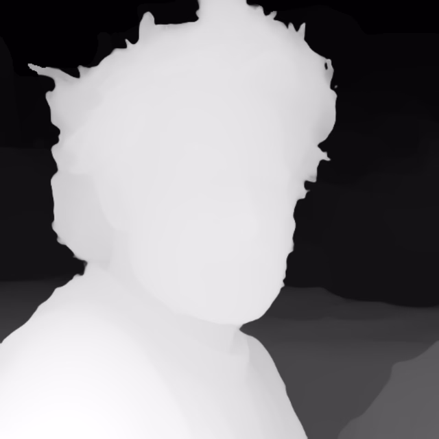 MoGe ViT-L depth map of Fisherman portrait