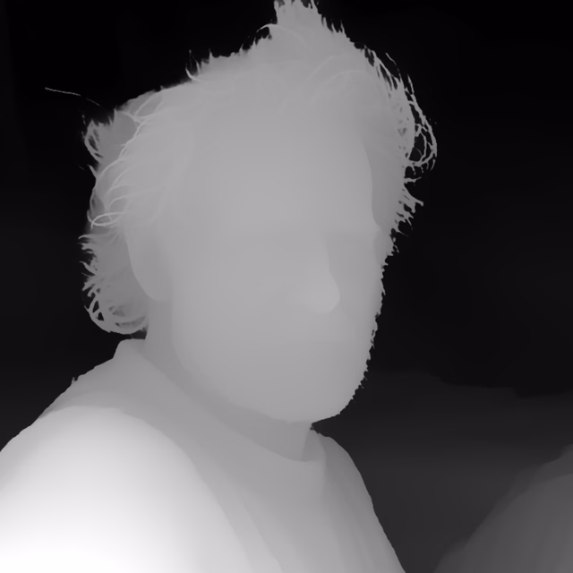 Video Depth Anything Large depth map of Fisherman portrait
