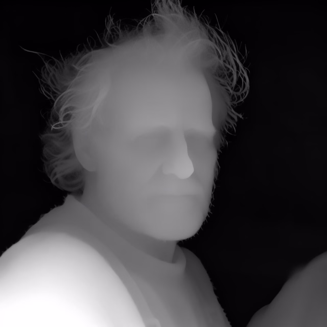 Lotus-D depth map of Fisherman portrait
