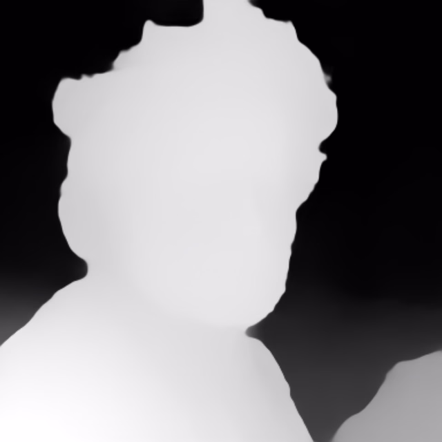 MiDaS DPT-Hybrid depth map of Fisherman portrait
