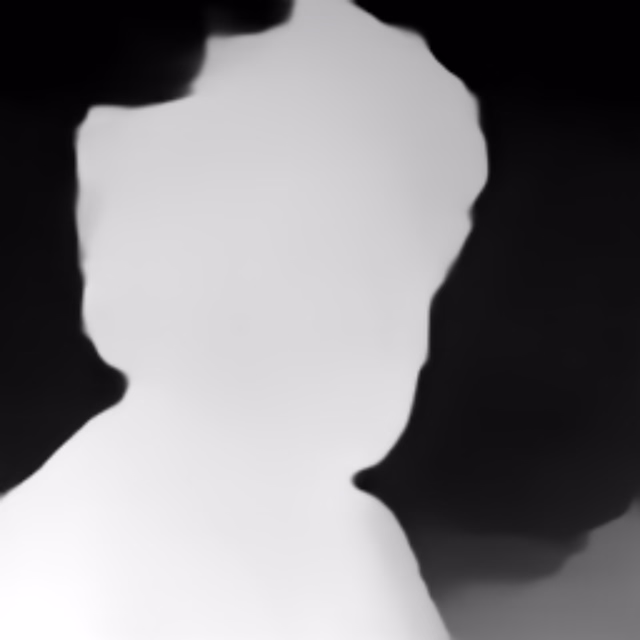 MiDaS DPT-Swin2-Tiny depth map of Fisherman portrait