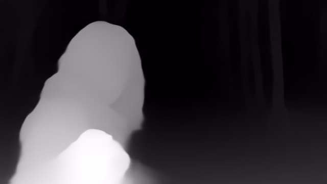 Depth Anything V1 Small depth map of Horror forest