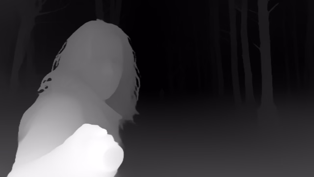 Depth Anything V2 Base depth map of Horror forest