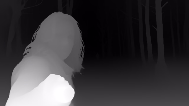 Depth Anything V2 Large depth map of Horror forest