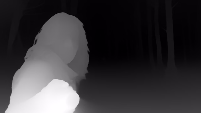Depth Anything V2 Small depth map of Horror forest