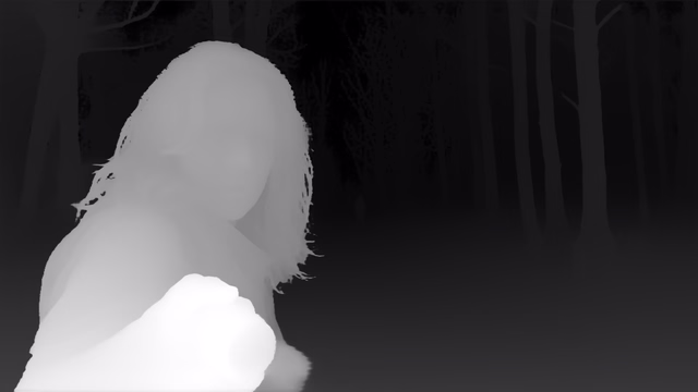 Depth Anything V3 Mono Large depth map of Horror forest