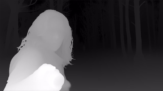 Depth Anything V3 Mono Large depth map of Horror forest
