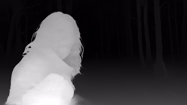 Depth Anything 3 Giant depth map of Horror forest