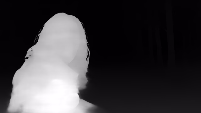 Depth Anything 3 Large 1.1 depth map of Horror forest
