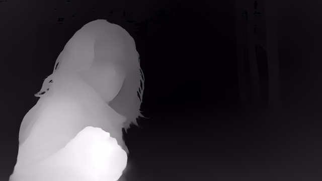 Depth Anything 3 Metric Large depth map of Horror forest